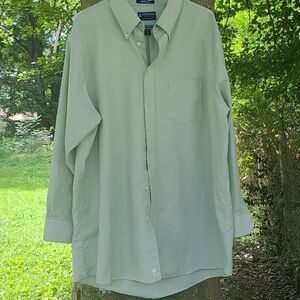 STAFFORD Light Green Long Sleeves button down